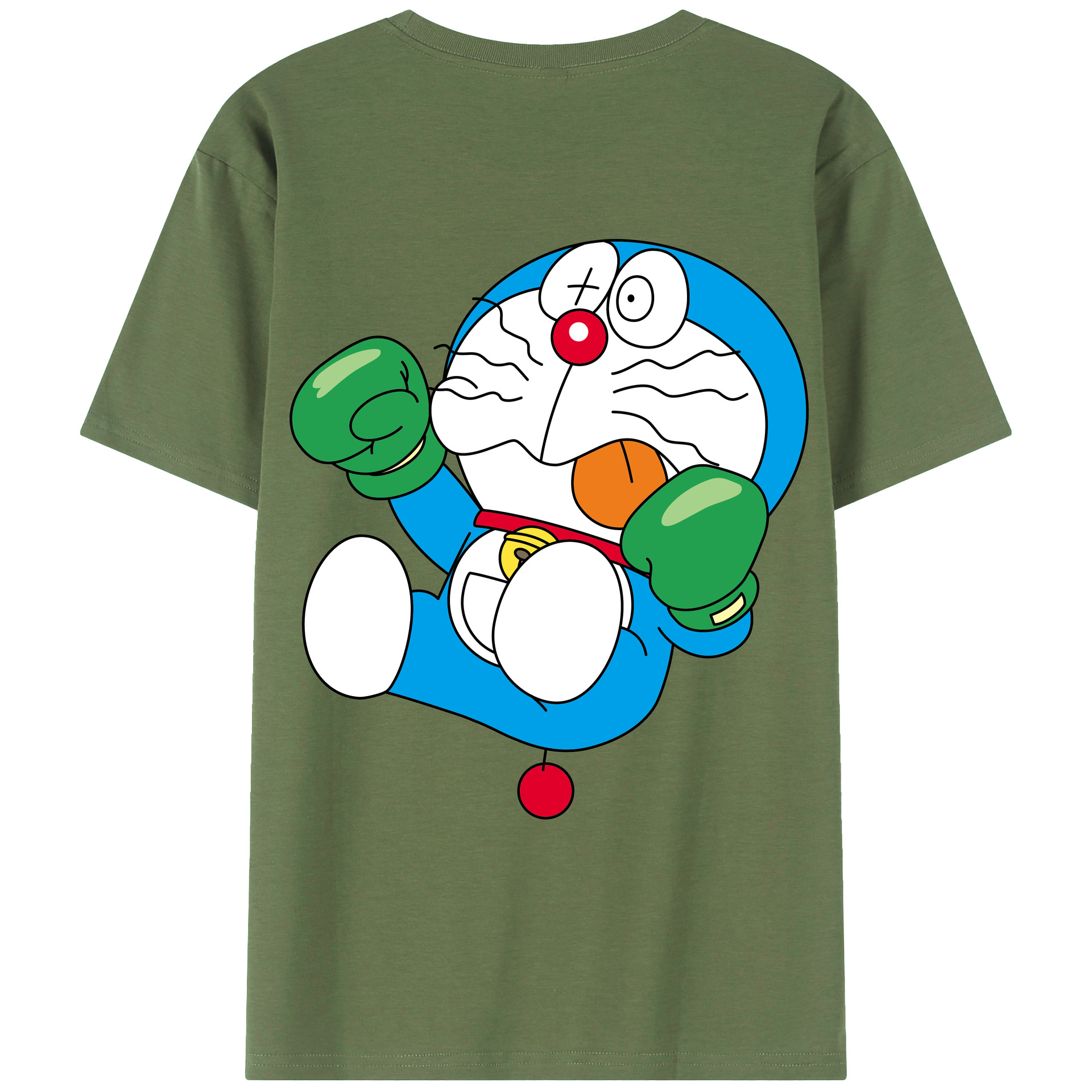（画像用） ドラえもん Doraemon 綿100％ メンズ半袖Tシャツ（バックプリント） 通気性
